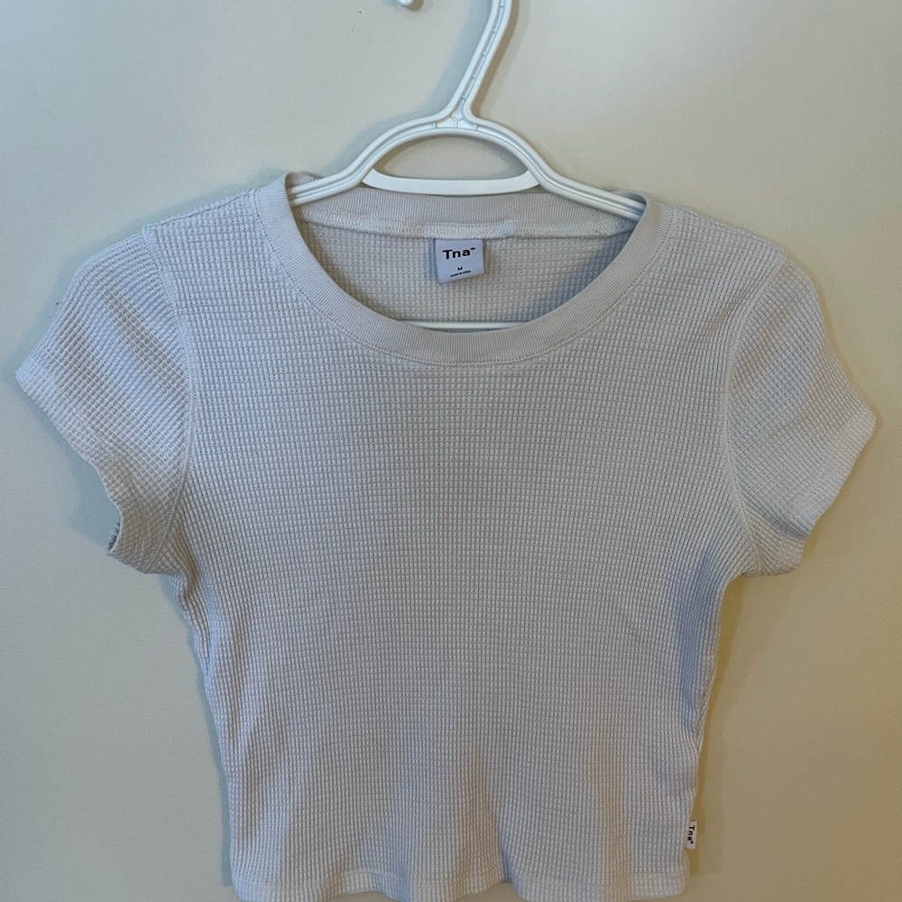 Women's White Ribbed Top
